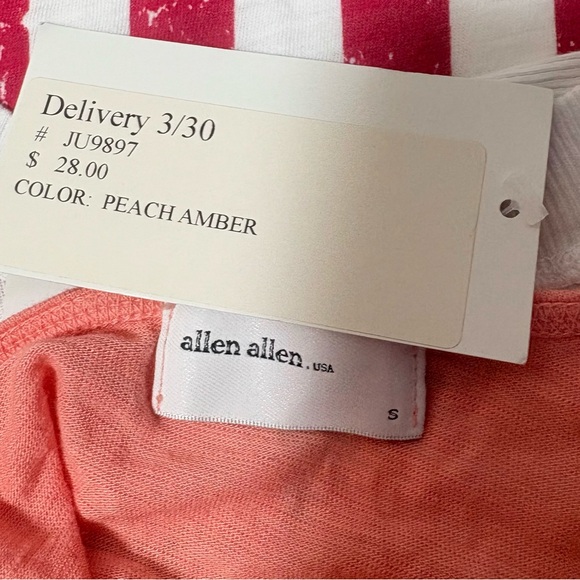 ALLEN ALLEN American Flag T-shirt & Peach Tank Top with Pockets - Picture 6 of 14